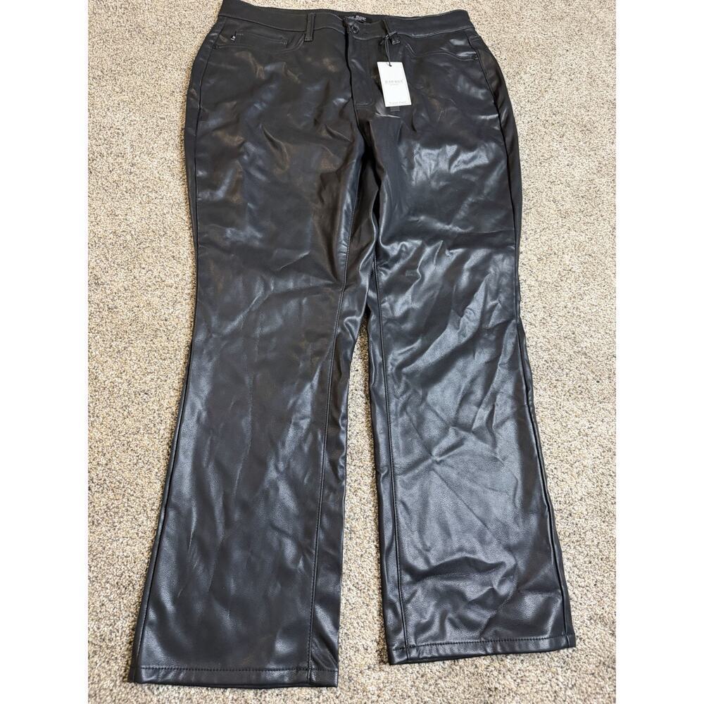 New! Judy Blue High Waist Black Pleather Faux Leather Size 18W
